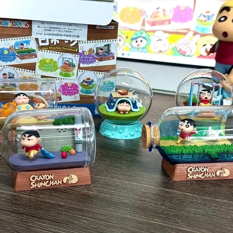 Rement Crayon Shin-Chan The Mischievous Daily Life 2 Modelo de cena microscópica Coleção de brinquedos da moda Estatueta de caixa cega