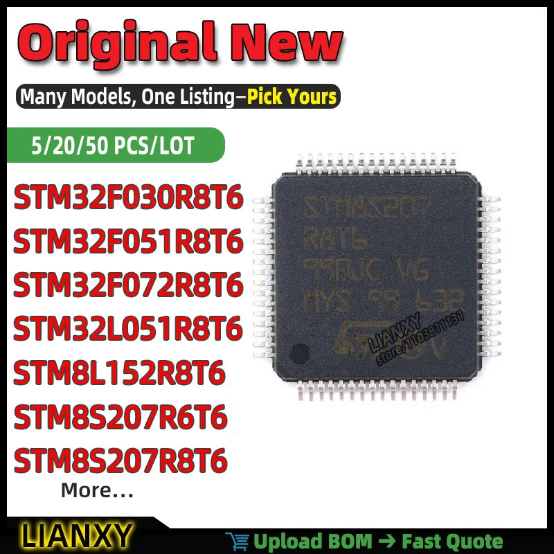STM8S207R8T6 STM32F030R8T6 STM32F051R8T6 STM8L152R8T6 STM32L051R8T6 STM32F072R8T6 STM8S207R6T6 STM8L152R6T6 LQFP-64