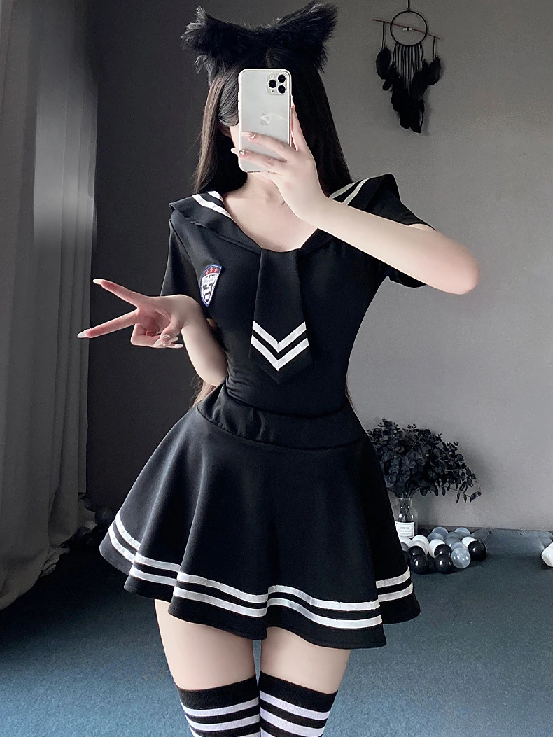 

Japanese Sailor Suit Cosplay Schoolgirl Uniform Students Suit Anime Lingerie Sexy School Girl Outfit Pleated Skirt JK Costumes