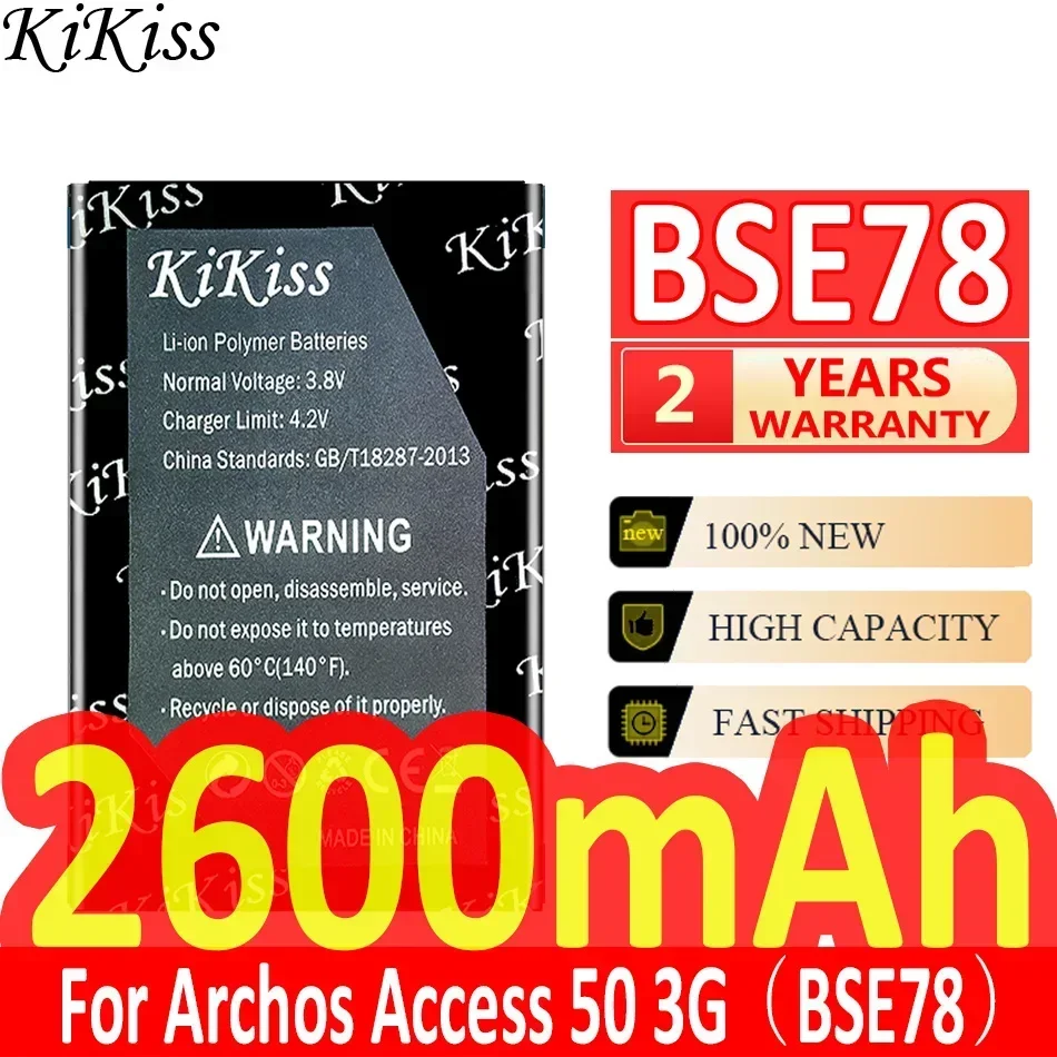 

Мощный аккумулятор KiKiss емкостью 2600 мАч BSE78 для Archos Access 50 Access50 3G AC50AS3G/AC50AS4G