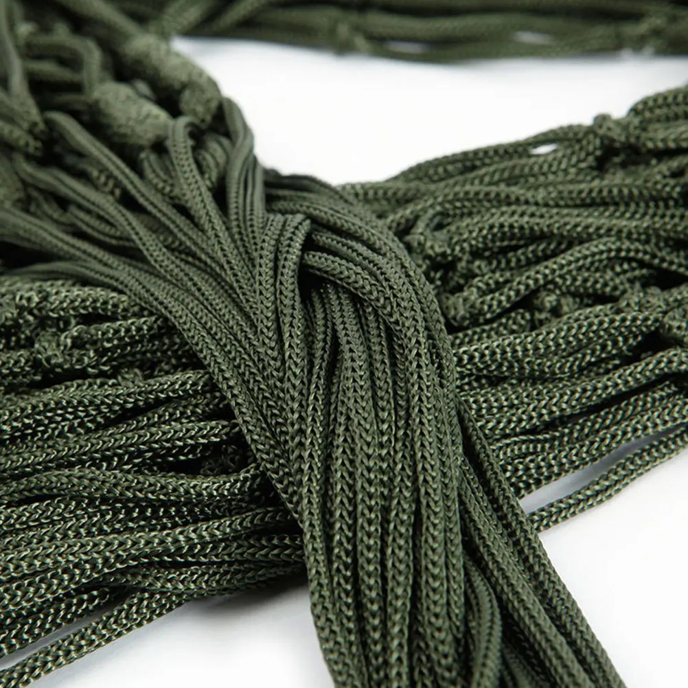 Reliable Army Green Camping Hammock Thickened Nylon Mesh Belt Rope Durable Outdoor Hiking Travel Camping Hammock