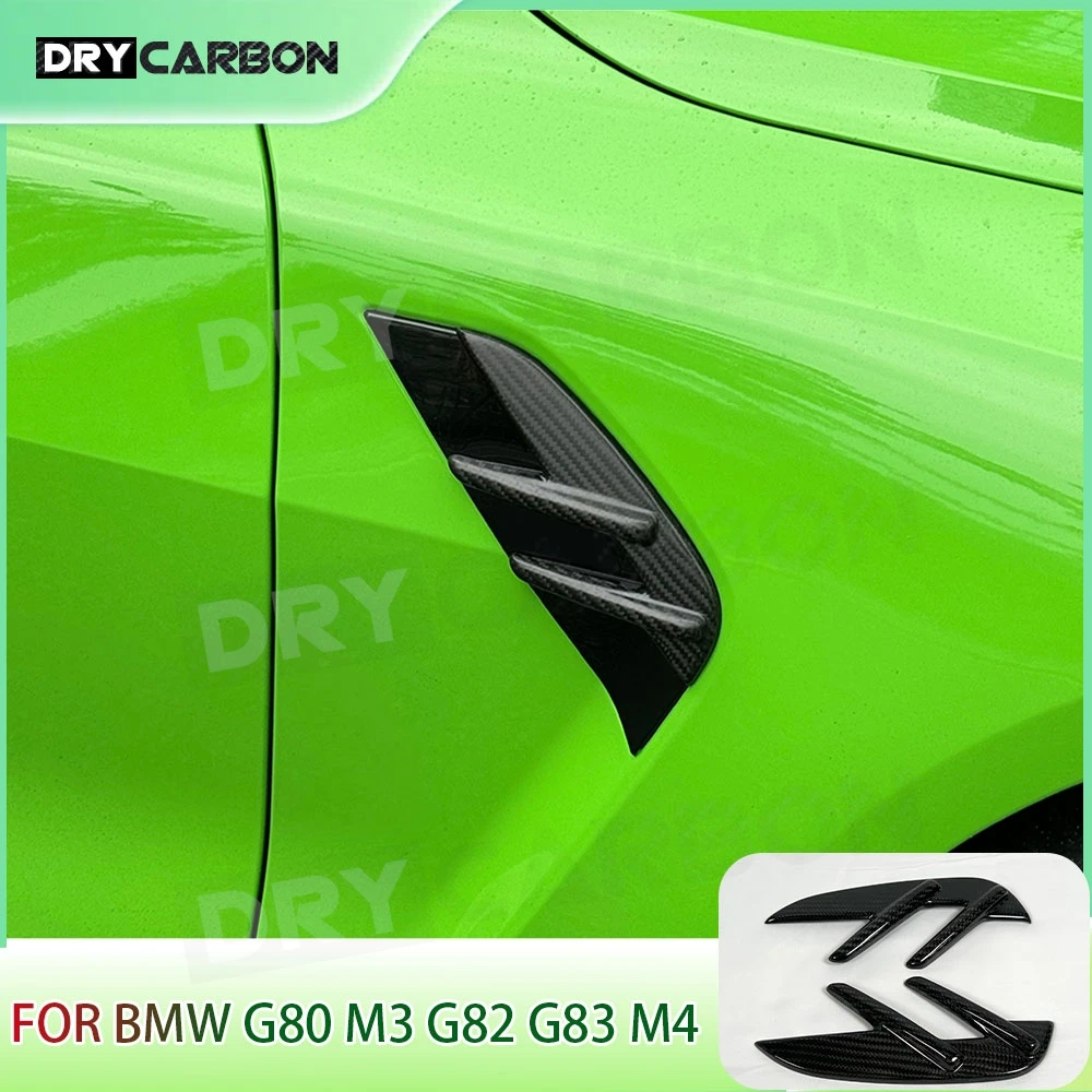

DRY CARBON Front Bumper Fender Air Vent Trims Dry Carbon Fiber For BMW G80 M3 G82 G83 M4 2021+ FRP Fender Cover Trims