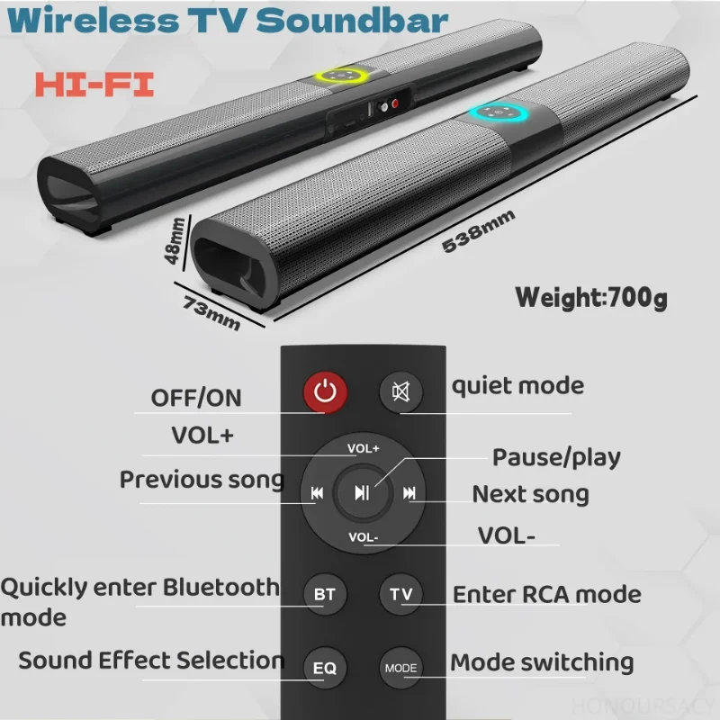 

Portable Sound Bar Super Powerful Wireless Bluetooth Speaker Surround Stereo Caixa De Som Home TV Sound Box Subwoofer FM Radios