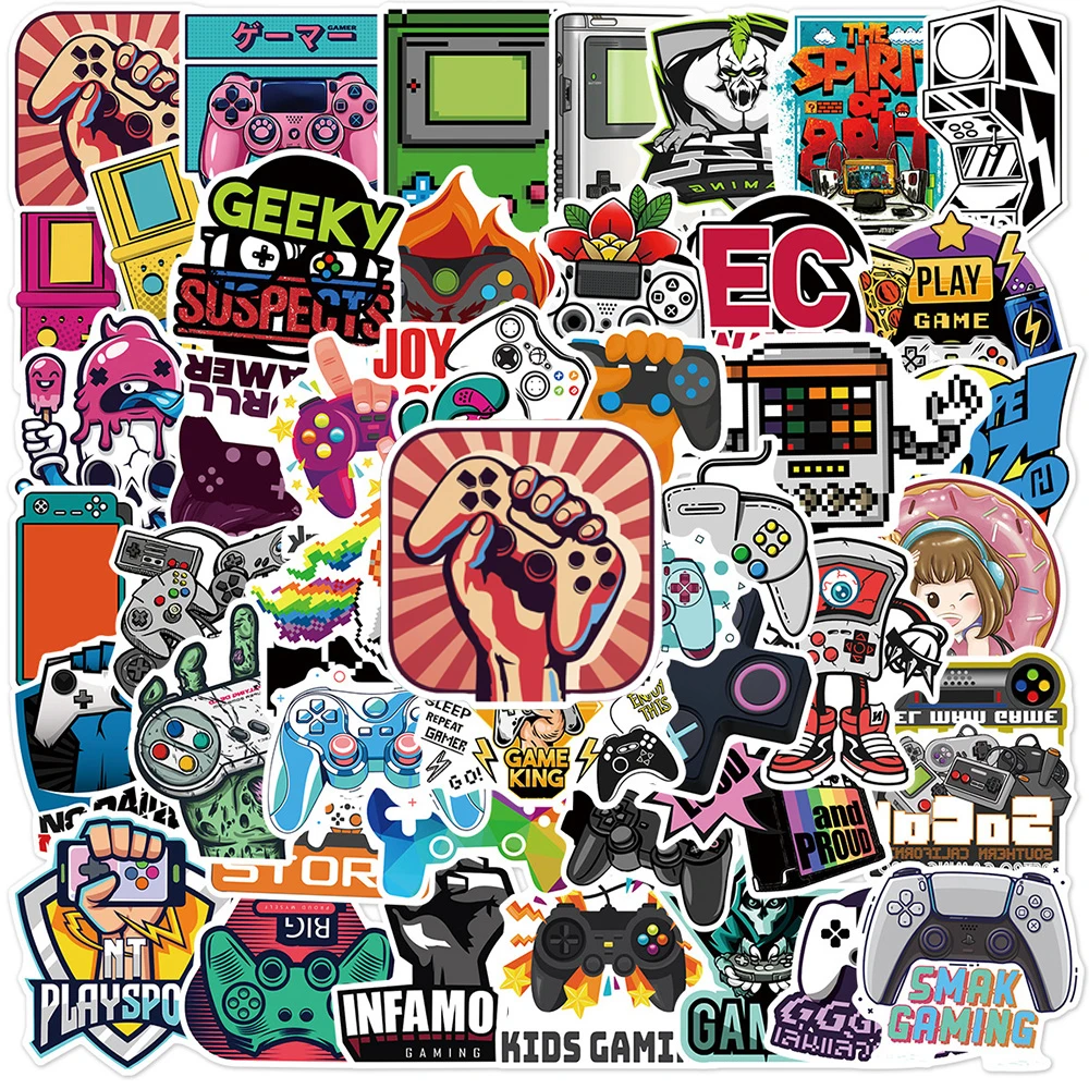 10/30/50pcs Vintage Video Game Controller Stickers Cool Gamepad Cartoon Decals DIY Skateboard Laptop Phone Car Sticker Wholesale