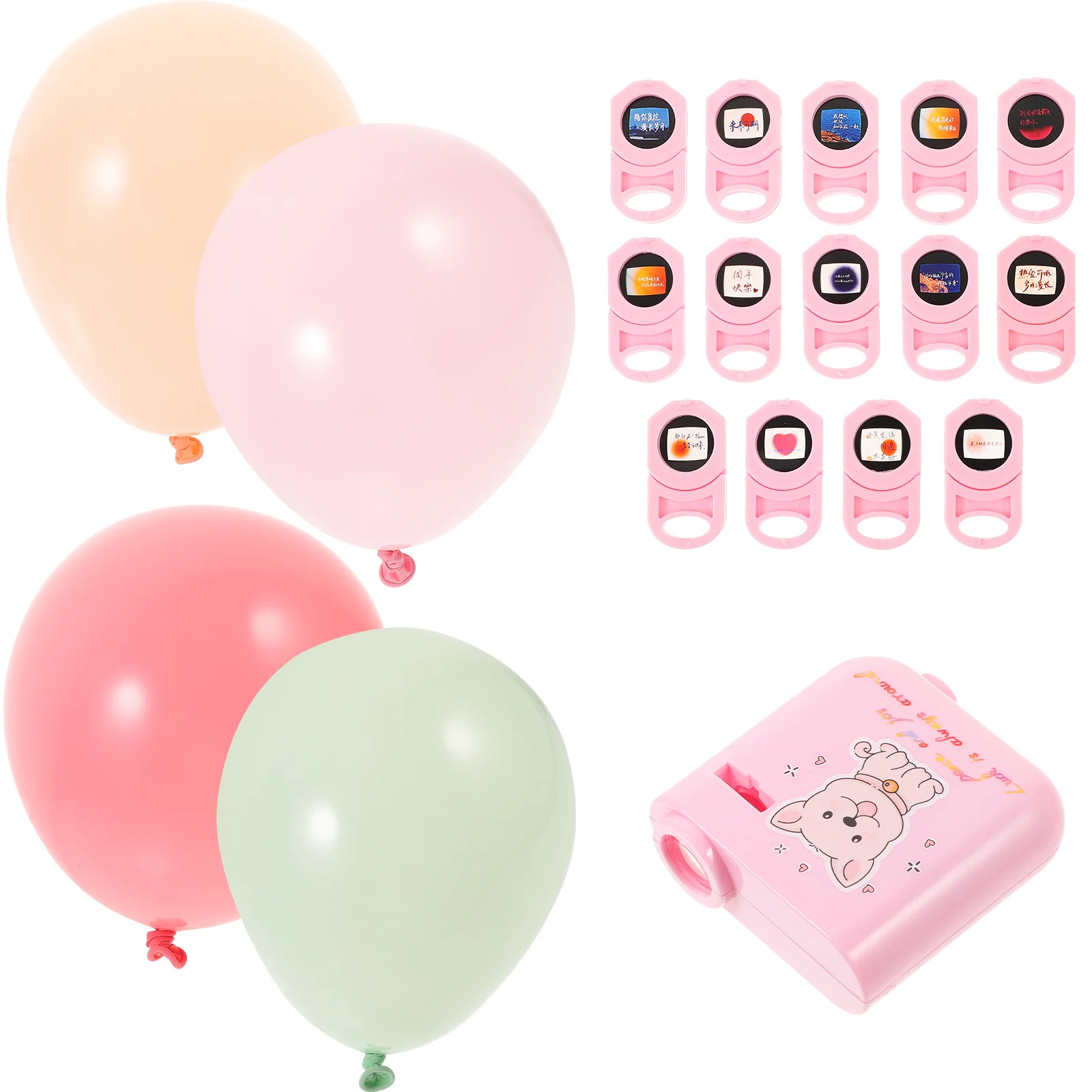 

Pink Projection Lamp 8 Cards Photo Projector Birthday Supplies Bright Light Festive Atmosphere Portable Practical Toy Party
