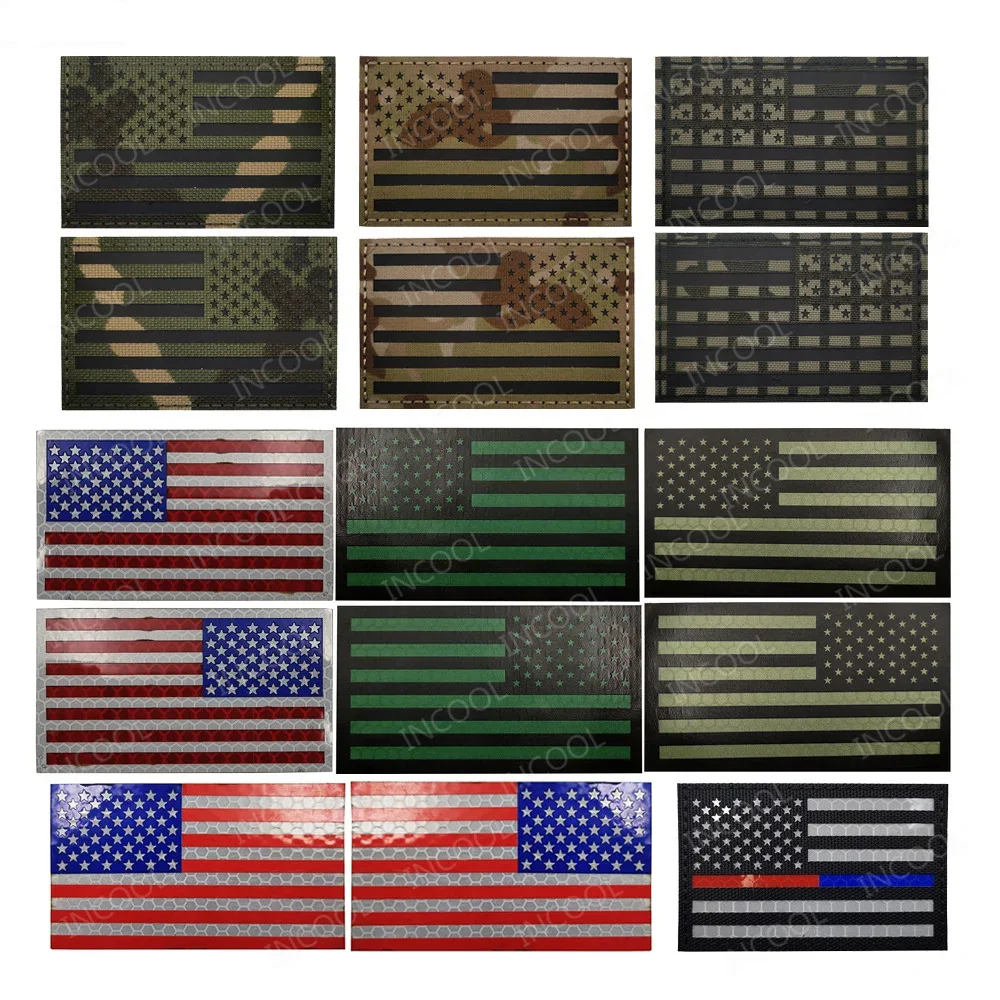 IR Reflective United States American US USA Infrared Flag Patches Appliqued Shoulder Patch For Clothing Backpack