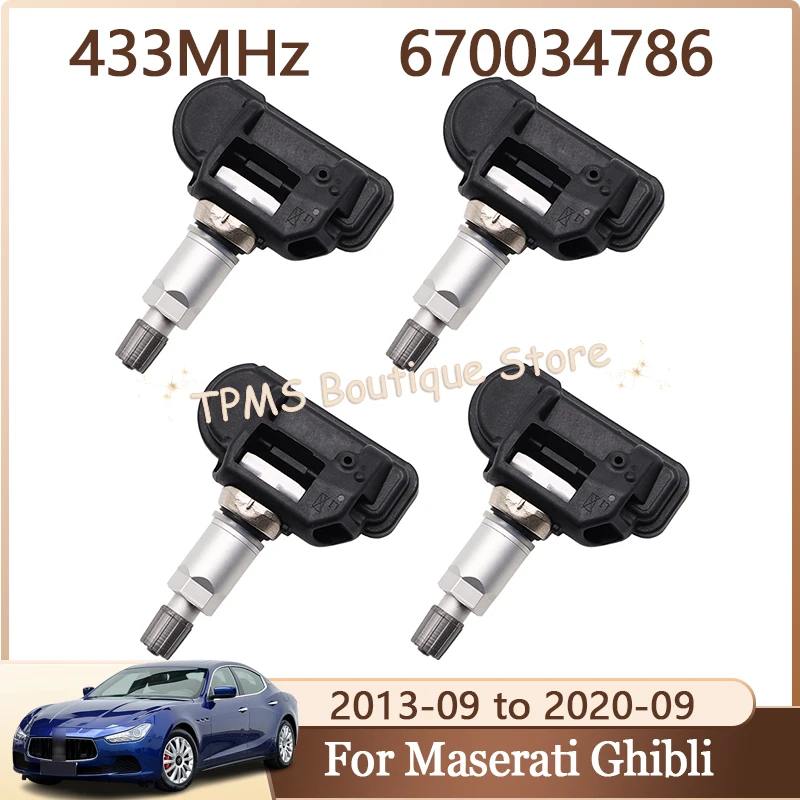 

Car Tire Sensors System TPMS Sensor 670034786 4pcs 433MHz For Maserati Ghibli Levante Quattroporte VI Citroen Jumper Opel Movano