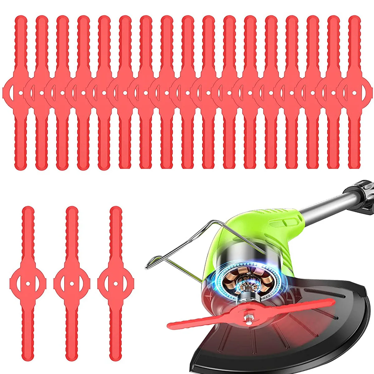 

20x Red Plastic Brush Cutter Blades For Lawn Mower Electric Cordless Grass Trimmer Brush Tool Garden Cutting Blade Brushcutter