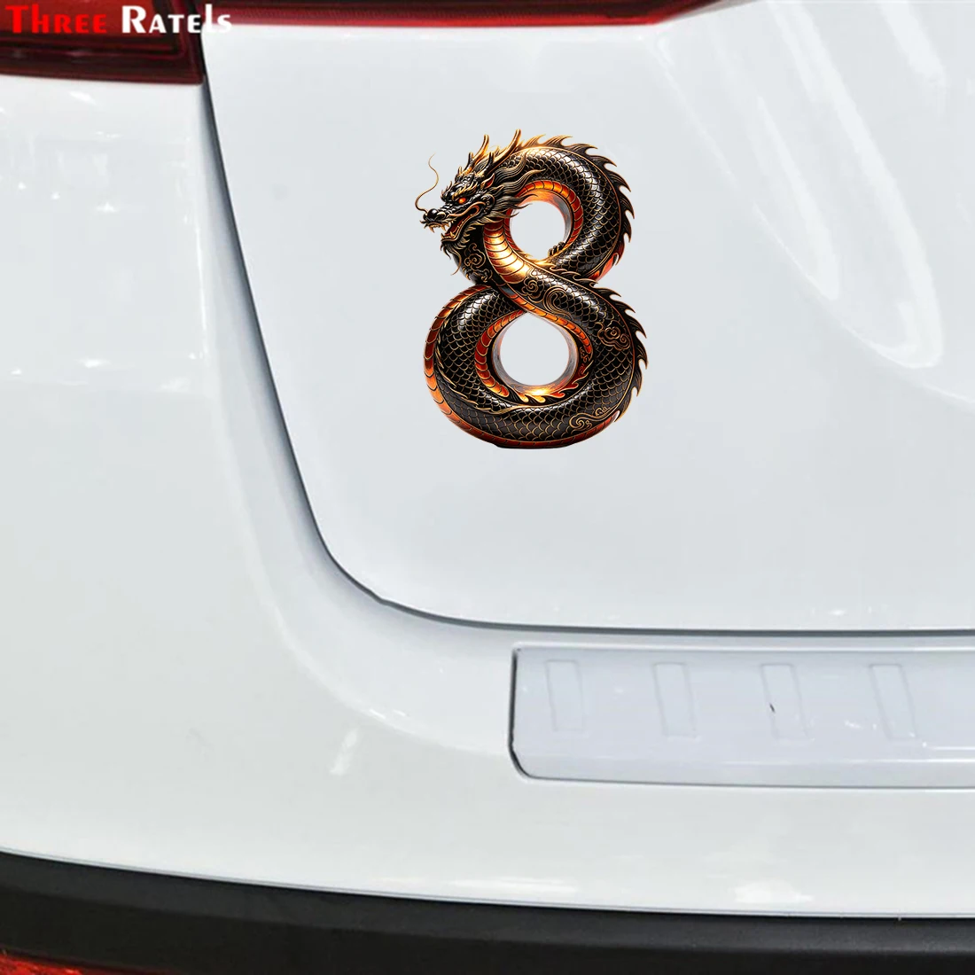 Three Ratels CAB113 Dragon pattern number 8/9 stickers for home decoration Motorcycle decal Personalized car stickers