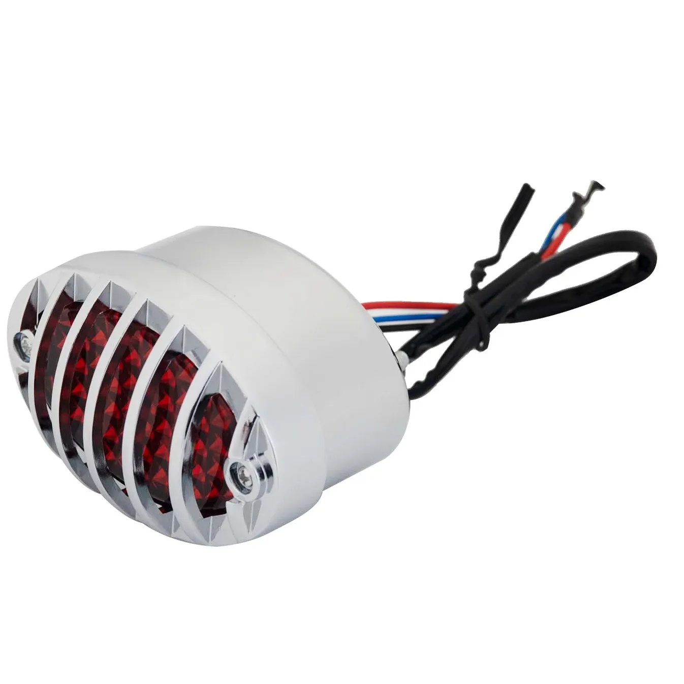 Custom Chrome Grille LED Cat Eye Motorcycle Tail Light For Harley