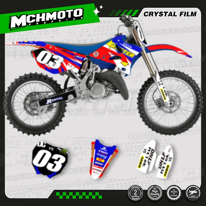

MCHMFG Motorcycle Dirt Bike Graphics Decal Stickers Kits For YAMAHA YZ125 YZ250 YZ 125 250 2002-2014