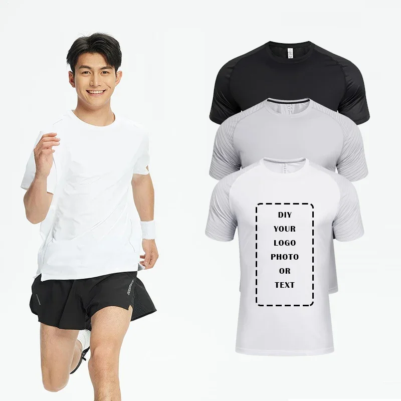 

customized LOGO Running Shirts Soccer Shirts Men's Jersey Sportswear Mens Jogging T-Shirts Quick Dry Compression Sport T LS-R369