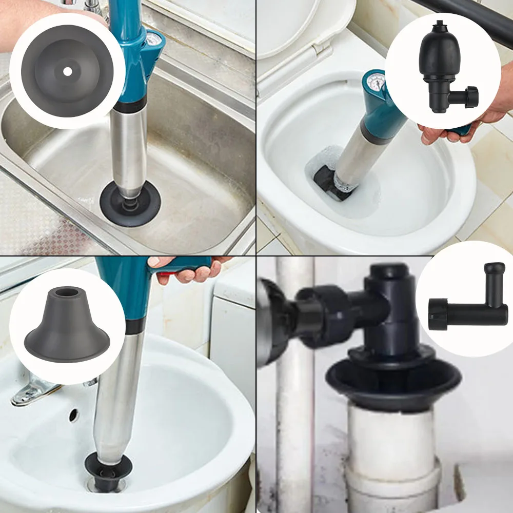 Air Drain Blaster High Pressure Drain Plunger Dredge Clog Remover Toilet Plunger Sewer Pipe Unblocker