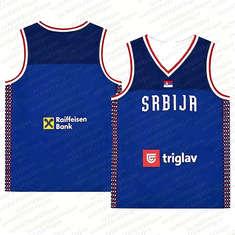 Unisex Atmungsaktives Schnelltrocknendes Basketball-Trikot Srbija 15 Jokic Günstige Hochwertige Outdoor-Sportbekleidung für Kinder – Detail 5