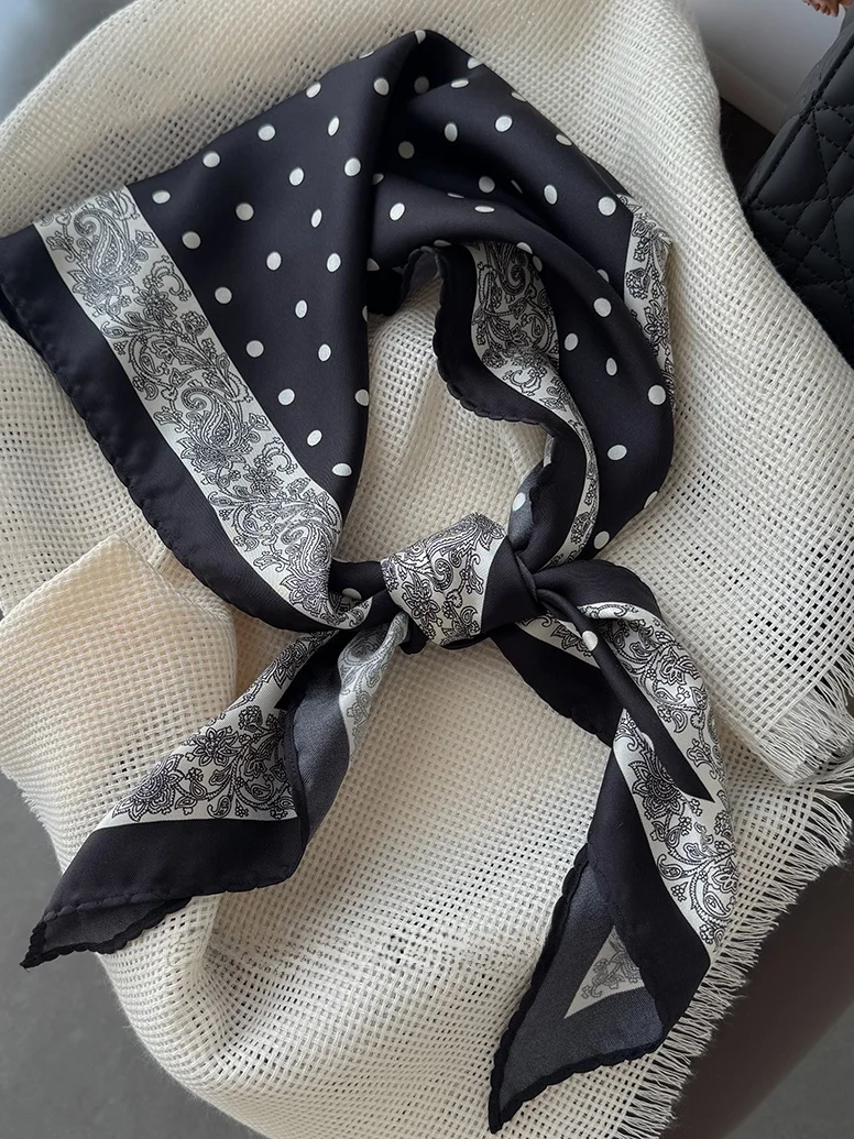 heavyweight-silk-scarf-women's-shawl-decorative-polka-dot-cashew-flower-korean-style-versatile-accessory