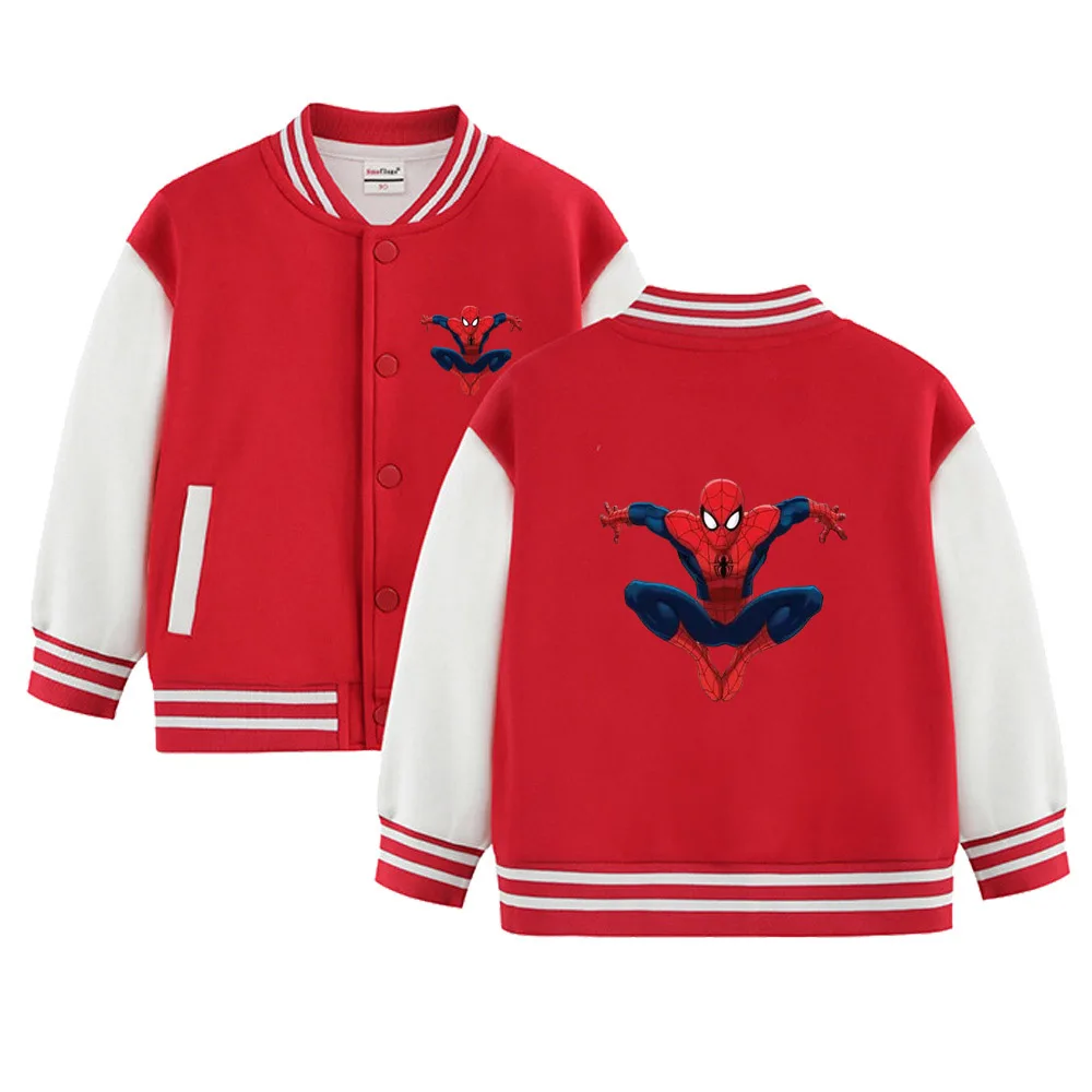 

Spring Children's Cartoon Spiderman Baseball Bomber Boys and Girls Mickey Minnie Cotton Outing Clothes Jacket Kids Coats 2-12 Y
