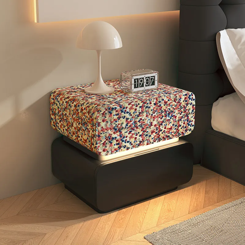 Mesa de Noche Moderna para Dormitorio, Ahorra Espacio, Decorativa, Económica, Librero, Mesa de Noche de Madera, Mueble Único