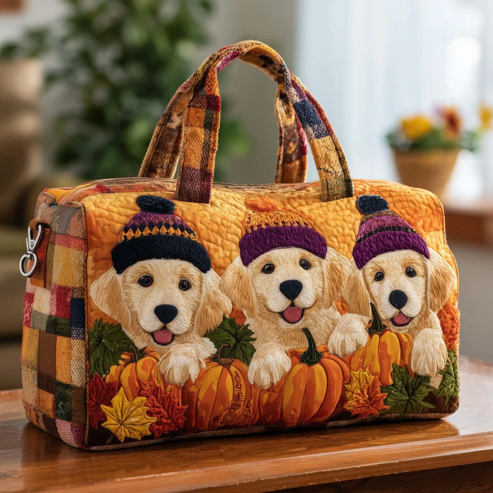 

3D Printed Quilted Bags cute dog Personalized Gifts Bags Handbag Tote Bag Custom Training Travel Bag Beach Hiking Camping