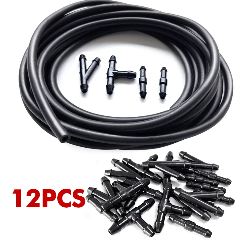 

Car Windshield Washer Hose With Connector Kit T-Piece Tube Pipe Splitter Connector Universal Nozzle Hose Tube Connector