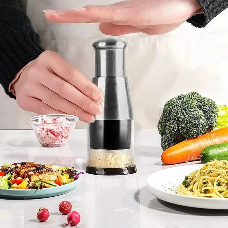 New Garlic Onion Chopper Manual Pressed Garlic Press Machine Garlic Squeezer Fruit Vegetable Chopper Kitchen Supplies