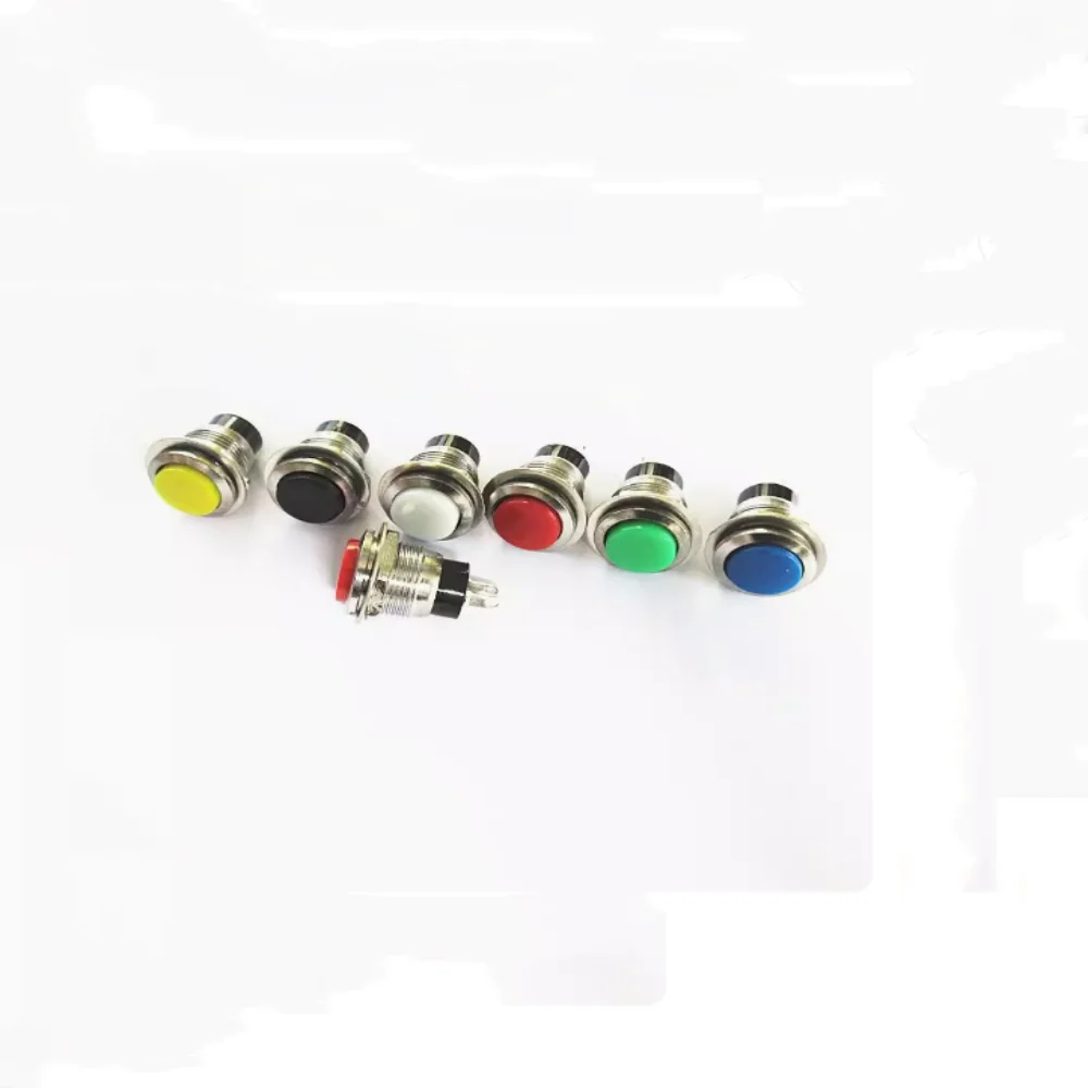 10PCS no lock switch 12MM red green yellow reset switch / push button switch without lock mini round button DS-318