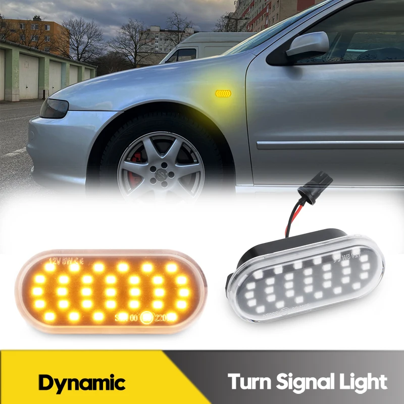 2Pcs LED Side Marker Lights Turn Signal Lamps For Seat Leon Altea MII Alhambra Cordoba Ibiza Exeo Skoda Octavia Citogo Felicia