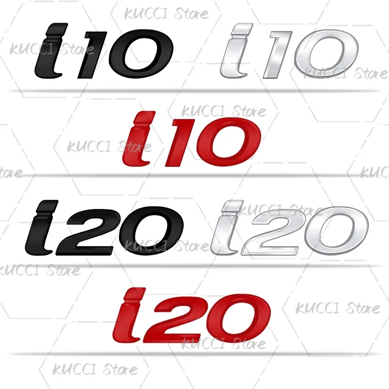 3D Car Sticker I30 I40 I10 I20 Logo Metal Emblem Badge Decals For N Line Elantra Santa Fe Sonata Kona Solaris Accent view 5
