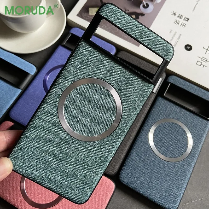 Luxury Business Magnetic Wireless Charging Case for Google Pixel 9 9Pro 6 7 8 Pro 6XL 5A 6A 8A Magsafe Linen Leather Slim Cover