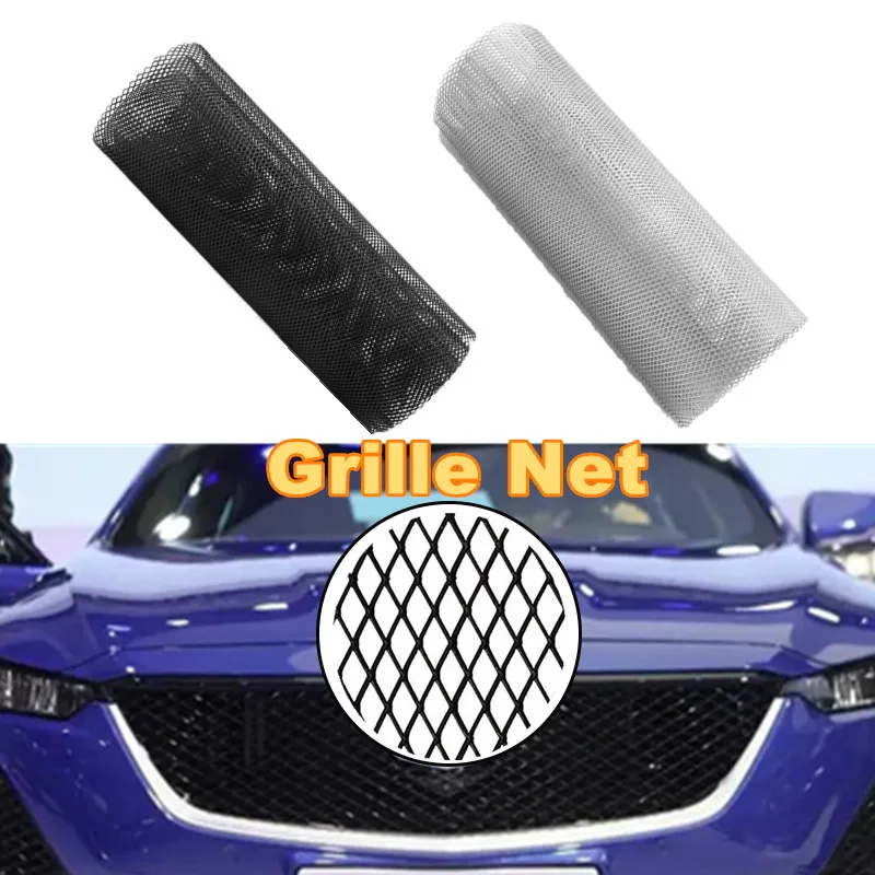 Universal Black/Silver Aluminium Racing Grille Mesh Vent Car Tuning Grill 100cm x 33cm