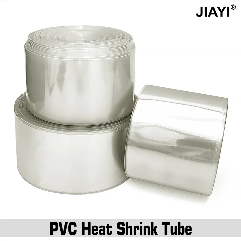 Transparenter PVC-Schrumpfschlauch für 18650 Akkupacks, 1-10M, flammhemmend, wasserdicht, alterungsbeständig, Hochtemperatur-Isolierhülle