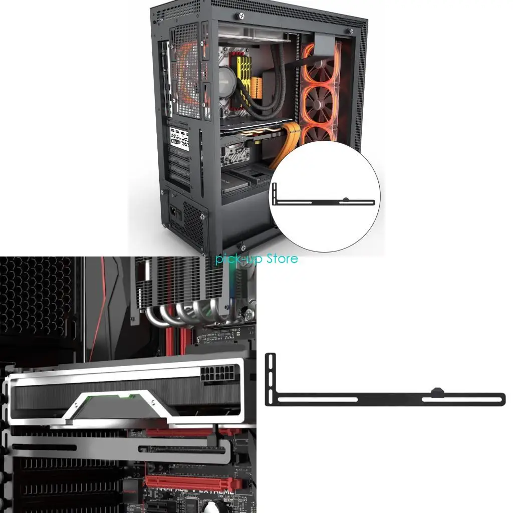 

Q5WA Graphics Card Bracket Aluminum Support Frame Video Card Sagging Holder Holsters Bracket Desktop PC for Case Cooling
