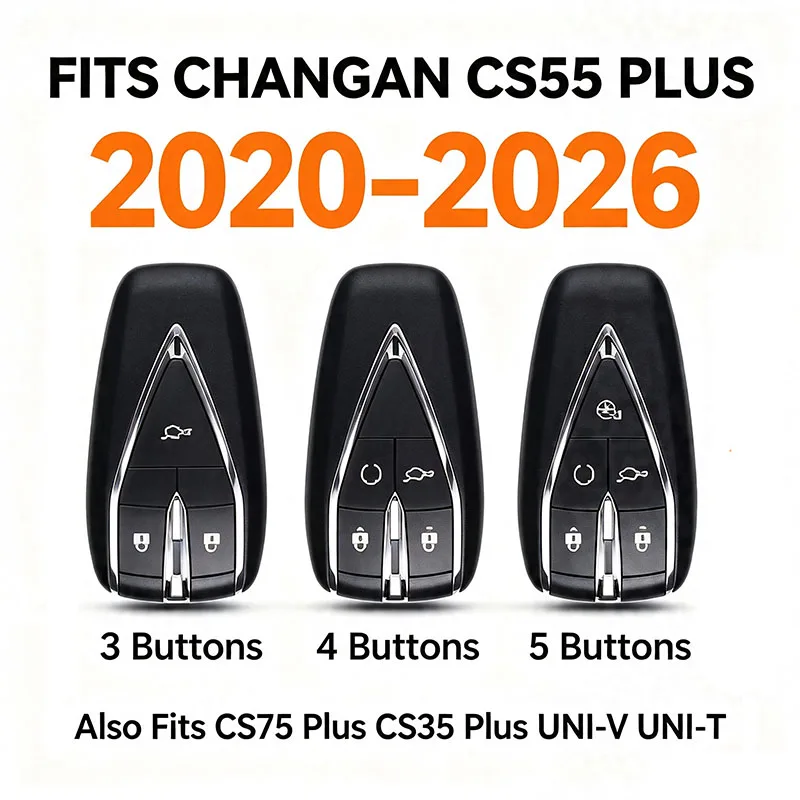 3/4/5 Buttons Car Smart Remote Key Fob Shell Replacement For Changan CS55 CS75 CS35 Plus UNI-V UNI-T UNI-K 2020-2026 Car Key