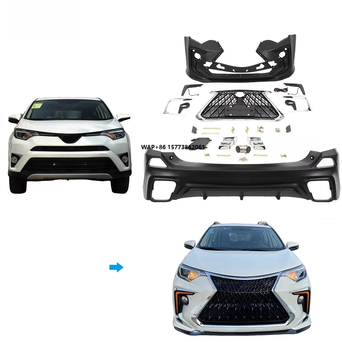 Car Facelift Bodykit Bumper for RAV4 2016-2019 Bumper Bodykit