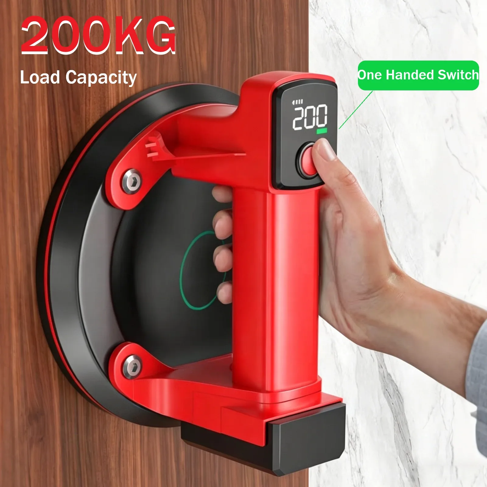 Ventouse électrique de levage de carreaux de verre et de granit, capacité 200 kg, avec batterie 3000 mAh