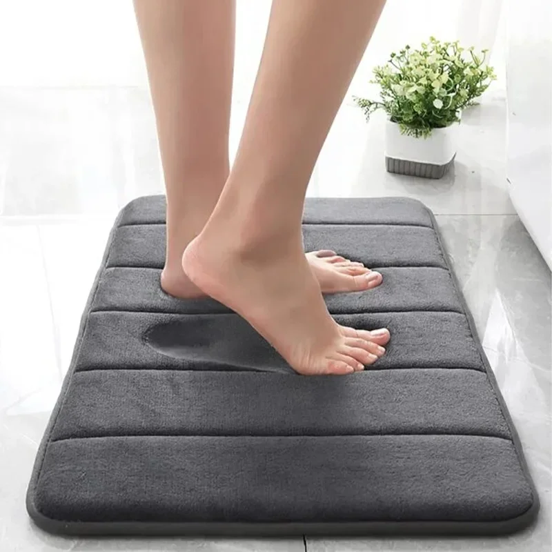 10 Colors Home Bath Mat Super Absorbent Bathroom Carpets Rugs Soft Memory Foam Floor Bedroom Toilet Floor Shower Rug Decor