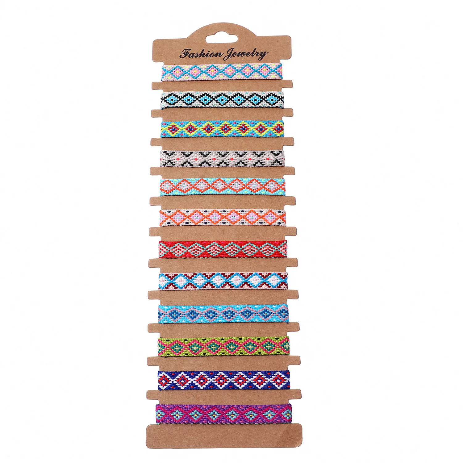 12Pcs/set Hot Selling Woven Bracelet Nepalese Ethnic Wind Hand-woven Rainbow Lucky Transshipment Friendship Bracelet