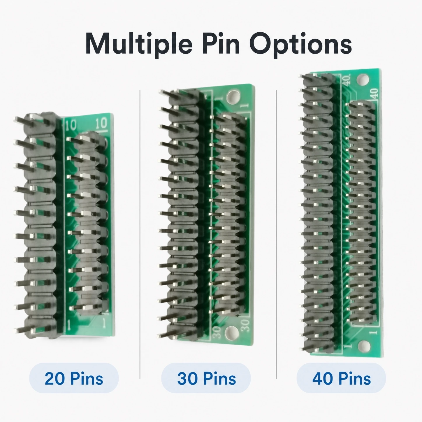 1/2/5PCS 2.54mm to 2.0mm Pitch Pin Header Adapter Board, 20P/30P/40P Optional for Circuit Debugging