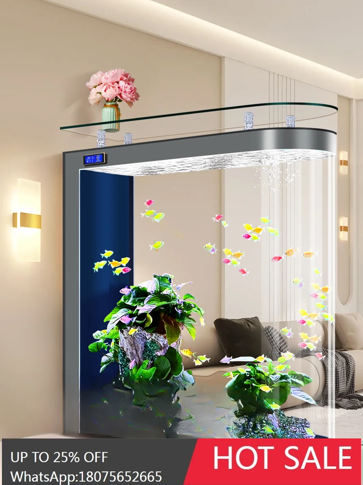 HLZ аквариумная перегородка для гостиной, средний и большой автоматический фильтр, резервуар для золотых рыбок HLZ аквариумная перегородка для гостиной, средний и большой автоматический фильтр, резервуар для золотых рыбок