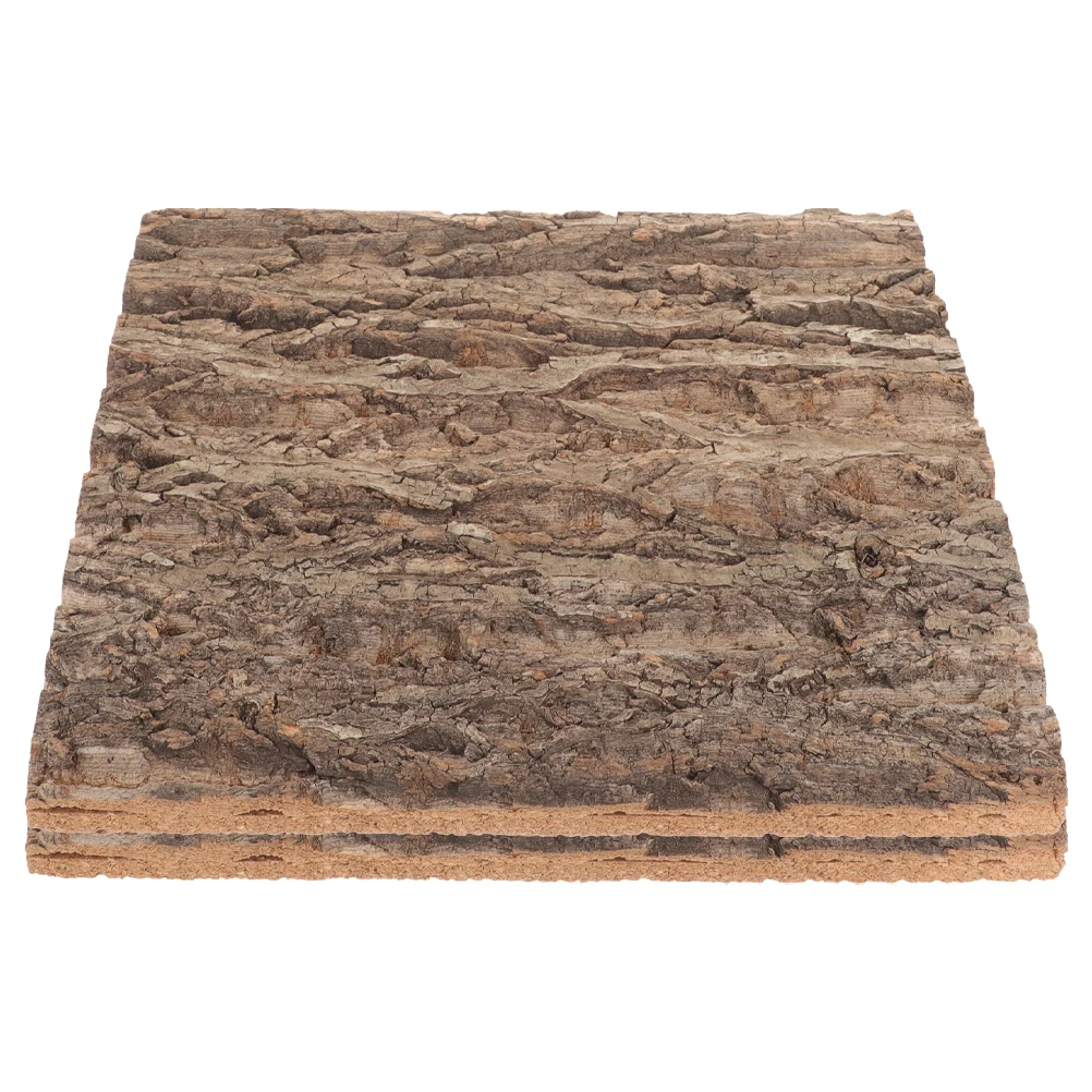 

2Pcs Tree Bark Background Boards for Terrariums Reptile Enclosures Green Wall Decor Aquarium Backdrops Natural Cork