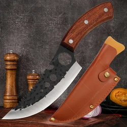 WXCOO Forged Hammered Boning Knife Professional Cutting Slicing Knife Stainless Steel Chef's Knife Kitchen Meat Cleaver