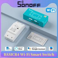 SONOFF BASICR4 WiFi Smart Switch Universal Breaker Relay Module Smart Home Timer Switch eWeLink Remote Control Alexa Google