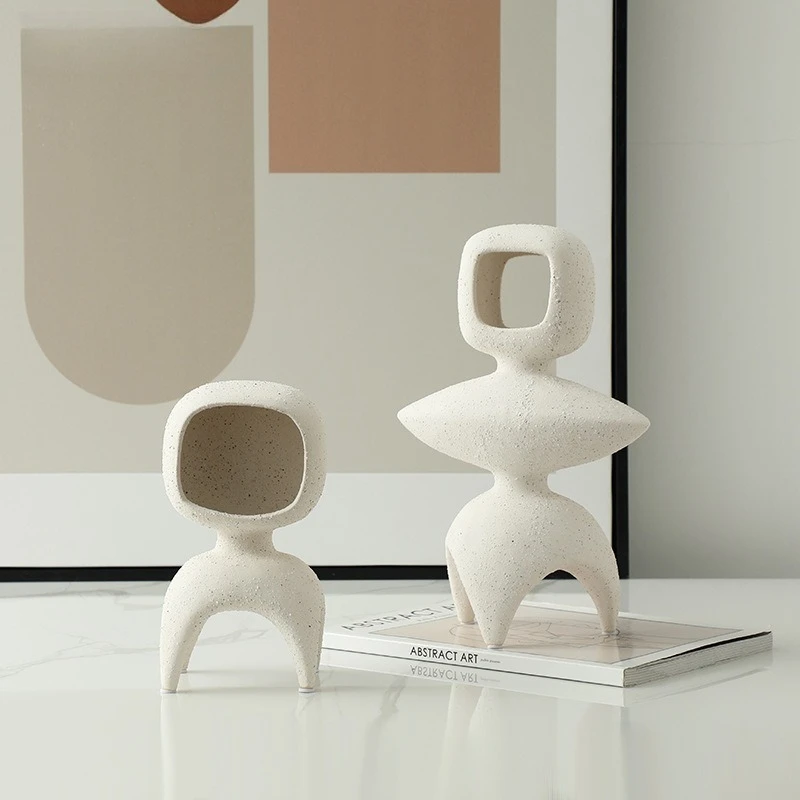 

Modern, abstract coarse sand ceramic special-shaped ornaments, creative decorations in model rooms