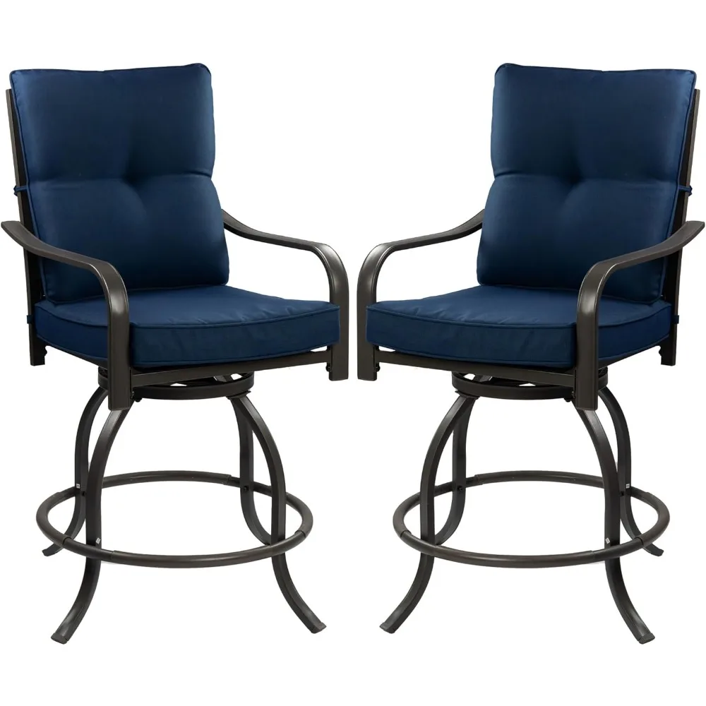 

Isabella Outdoor Patio High Swivel Bar Stools/Chairs,Counter Height Tall Patio Swivel Chairs, for Bistro Set for 2, Backyard, C