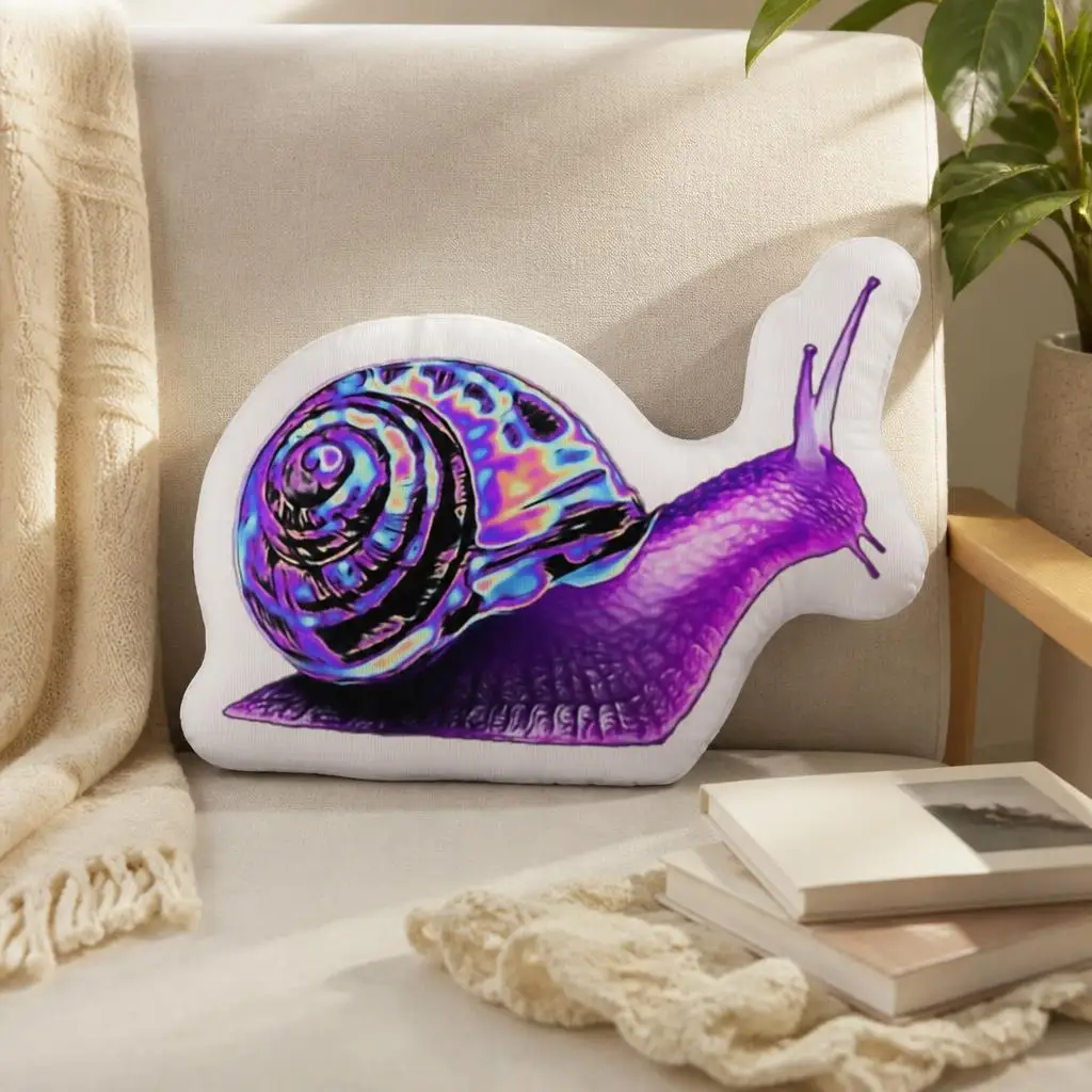 Purple Holo Snail Plush Pillow Cushion Irregular Stuffed Throw Pillow Home Decor Gift Sofa Bed Couch