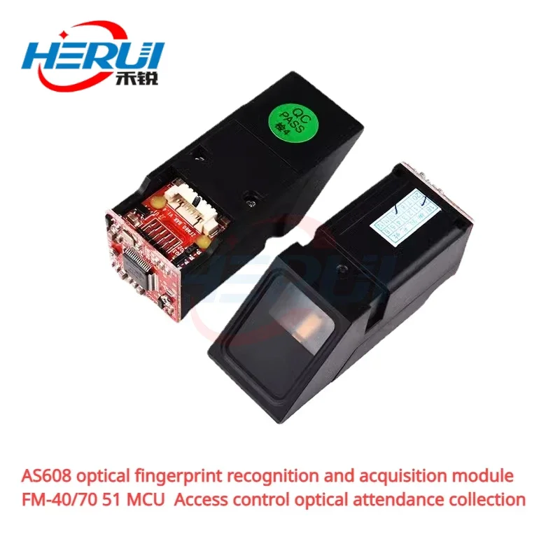 

AS608 optical fingerprint recognition and acquisition module FM-40/70 51 MCU Access control optical attendance collection