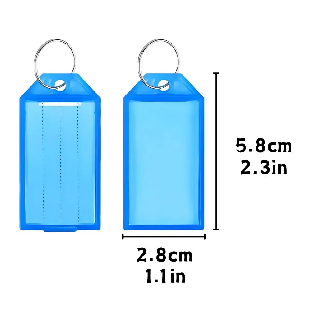 25/39/72pcs Multicolor Plastic Key Tags with Rings, Flip Cover Label Keychain for Luggage Name Classification YMY