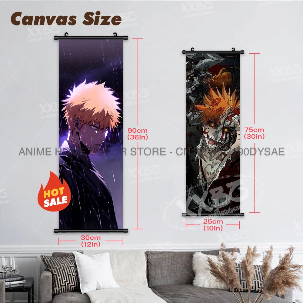 BLEACH Anime Posters Inoue Orihime Wall Art Wallpaper Figures Hanging Painting Kurosaki Ichigo Home Decoration Scrolls Pictures