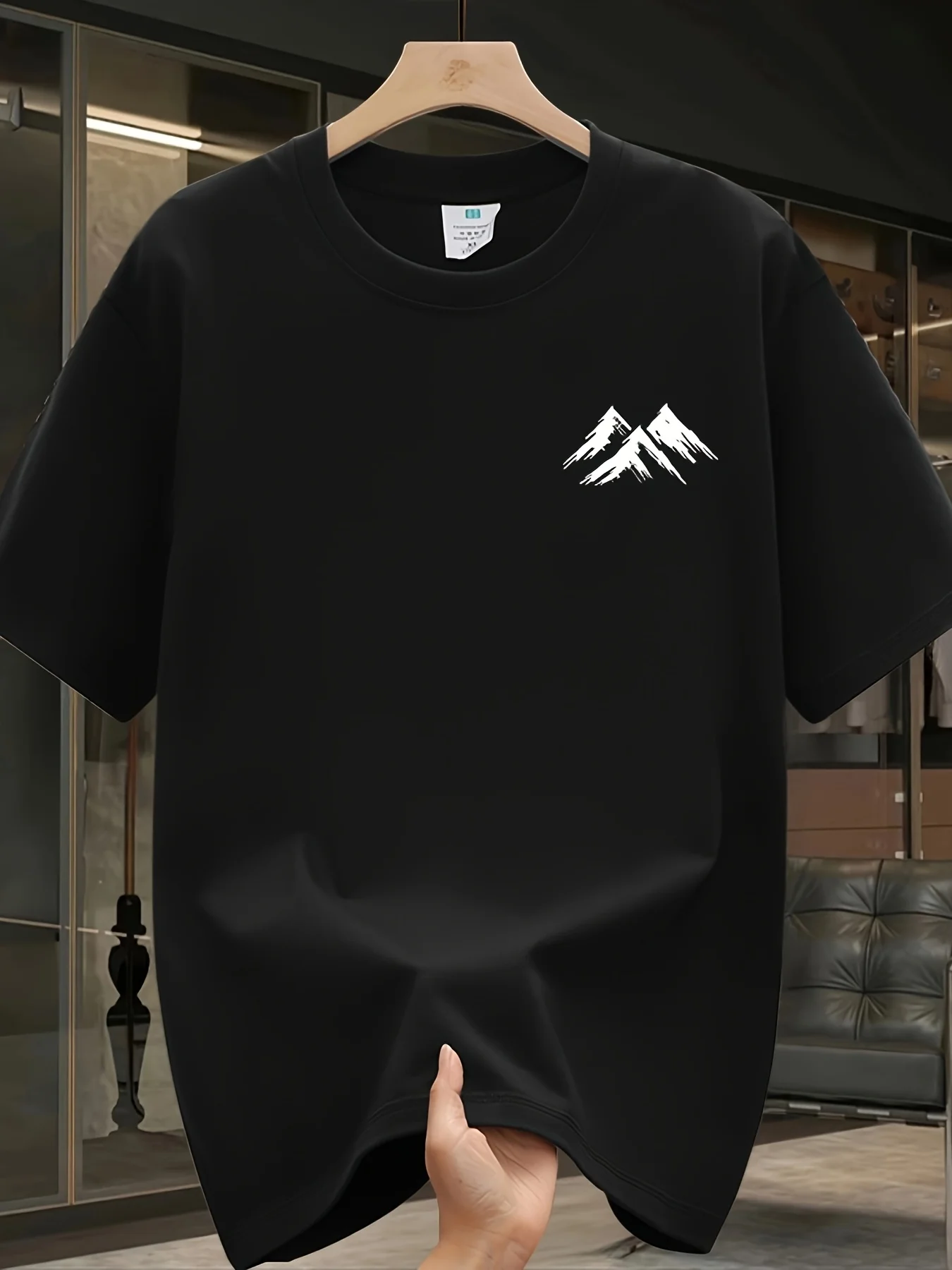 تي شيرت رجالي برسومات قطن 100% ثقيل الوزن، خفيف الوزن ومسامي، مريح، ملابس كاجوال، عصري، قابل للغسل في الغسالة