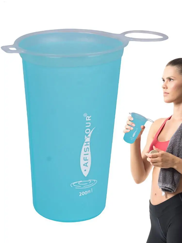 AliExpress NONE TPU Soft Cups Collapsibled Sports Water Bottle Outdoor Foldable Water Cup Running Cycling Hiking Flexible Water Bag