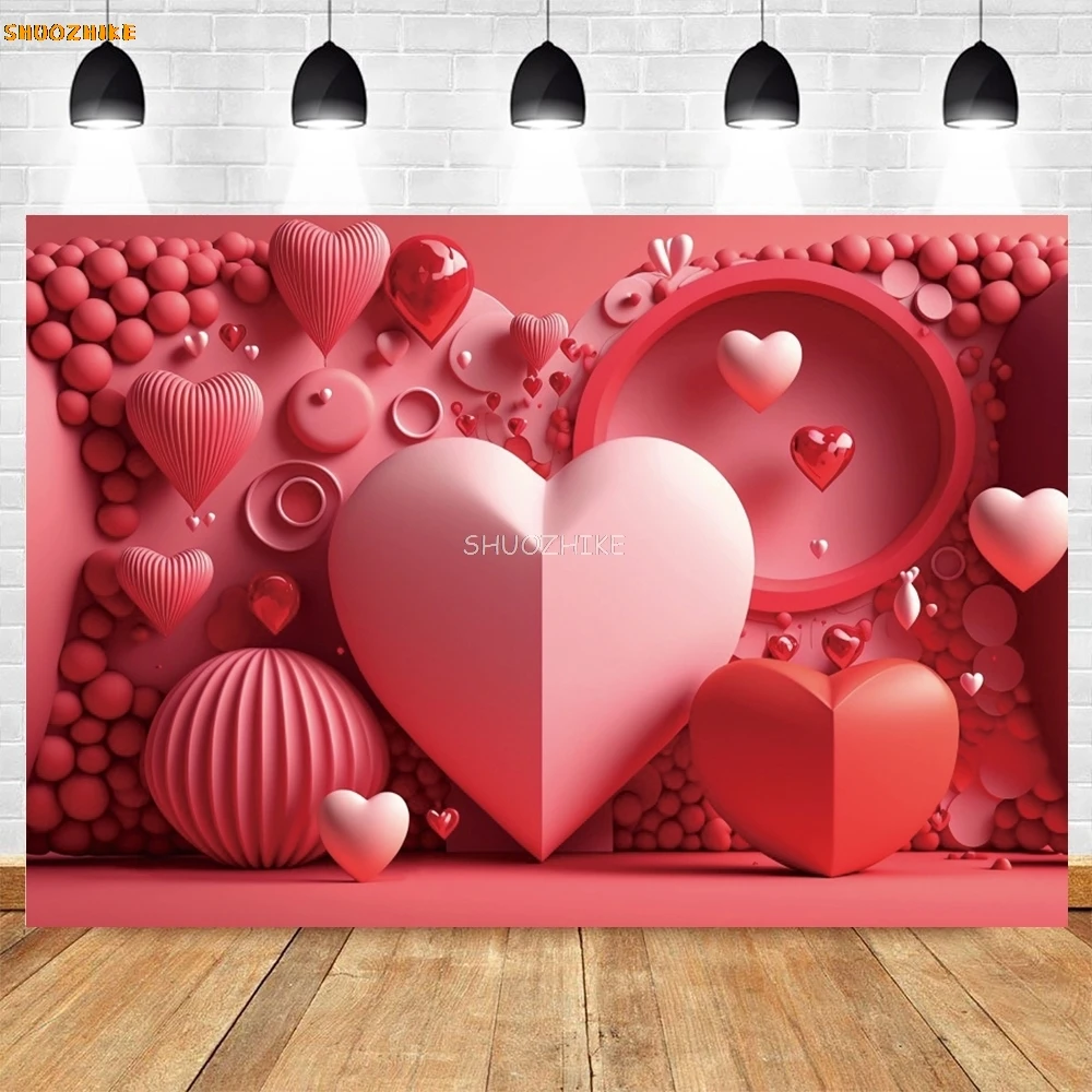 3d vermelho amor coração fotografia pano de fundo feliz dia dos namorados casamento festa de aniversário decoração chá de panela fundo estúdio foto